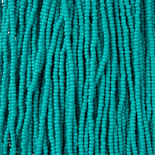 Czech Seed Beads 11/0 PermaLux Dyed Chalk Teal Matt Strung  #3179