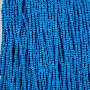 Czech Seed Beads 11/0 PermaLux Dyed Chalk Blue Matt Strung  #3182