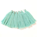Turquoise Cotton Tassels (1 pair) - 2.25 inches