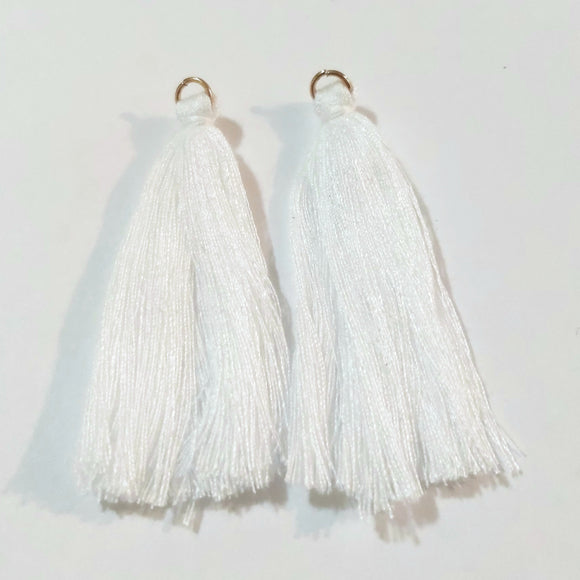 White Cotton Tassels (1 pair) - 2.25 inches