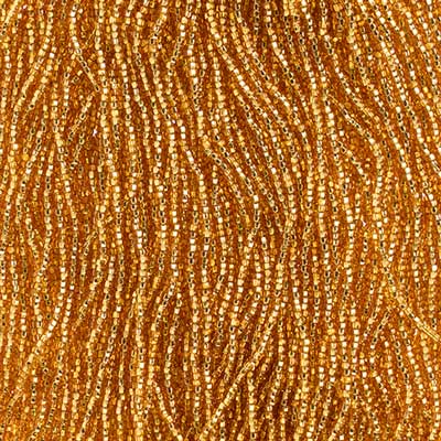 Czech Seed Bead 11/0 S/L Gold Strung square hole #4976