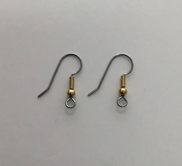 Earring Fish Hooks - 20pcs - 19x20mm Base Metal Silver/Gold