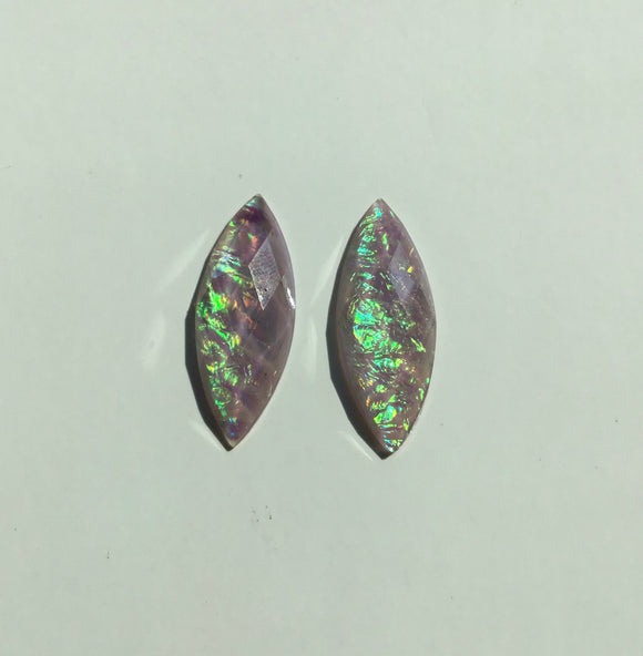 Dichromatic - Lilac 12x32mm Navette Cabs (4 pairs)