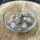 Flower Agate Mini Cube Gemstone