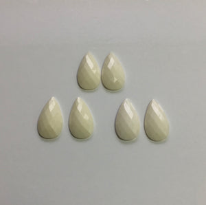 Teardrop - Opaque Cream 16x30mm Cabs (3 pairs)