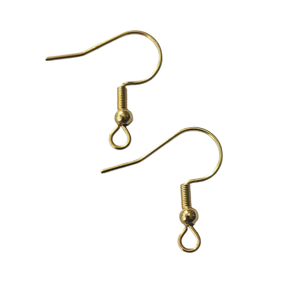 Earring Fish Hooks - 20pcs - Gold colour