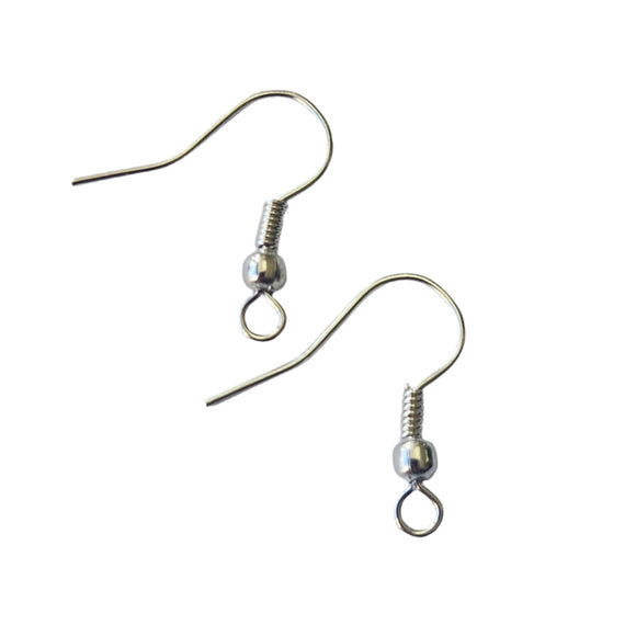 Earring Fish Hooks - 20pcs - Silver colour