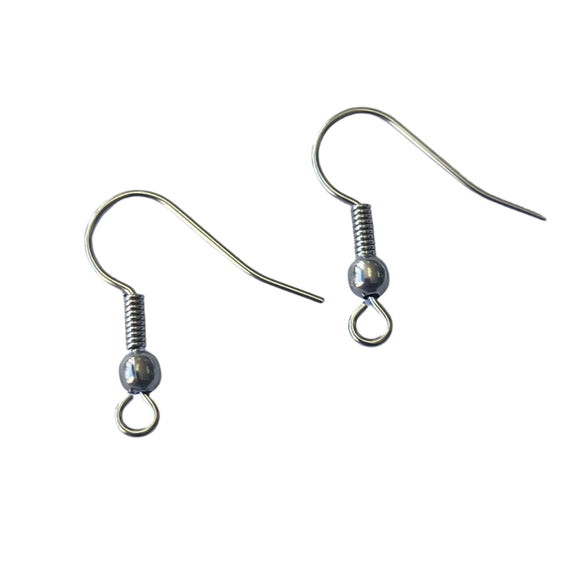 Stainless Steel Earring Fish Hooks - 20pcs - 19x20mm