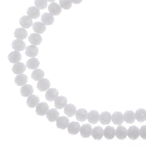 3x4mm Rondelle Opaque White Matte