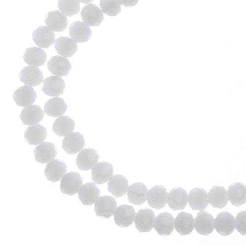3x4mm Rondelle Opaque White Matte