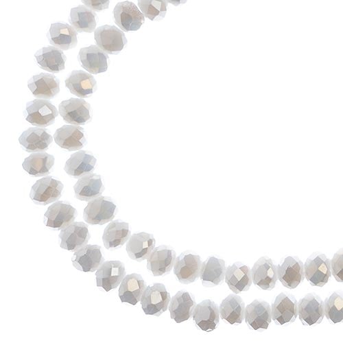 3x4mm Rondelle Opaque White AB