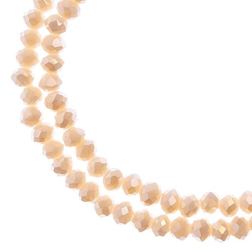 3x4mm Rondelle Opaque Cream AB