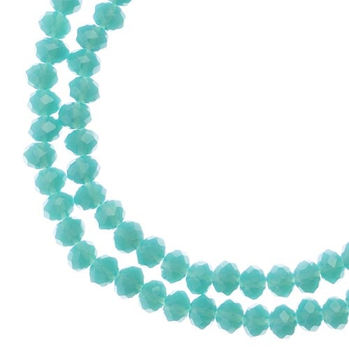 3x4mm Rondelle Opaque Turquoise Blue