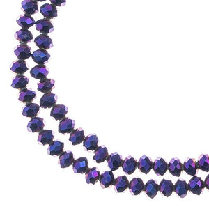 3x4mm Rondelle Opaque Purple Iris