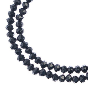 3x4mm Rondelle Opaque Black