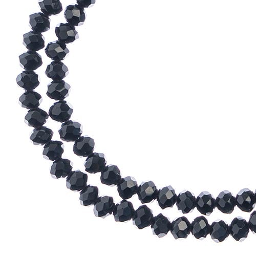 3x4mm Rondelle Opaque Black