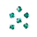 6mm Bicone Transparent Dark Green AB