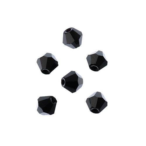 6mm Bicone Opaque Black