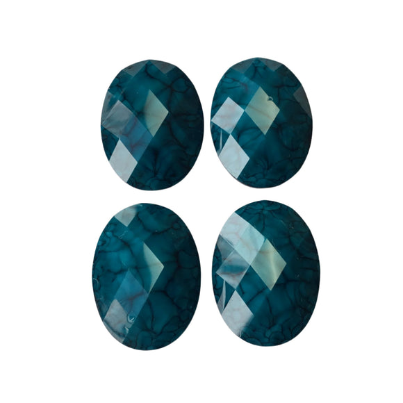 Oval - Indigo Blue 25x18mm Cabs (2 pairs)