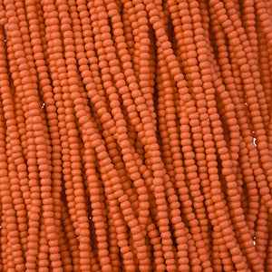 Czech Seed Beads 11/0 PermaLux Dyed Chalk Orange Matt Strung   #3165