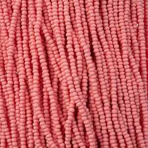 Czech Seed Beads 11/0 PermaLux Dyed Chalk Pink Matt Strung  #3170