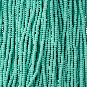 Czech Seed Beads 11/0 PermaLux Dyed Chalk Mint Matt Strung #3177