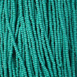 Czech Seed Beads 11/0 PermaLux Dyed Chalk Sea Green Matt Strung  #3178