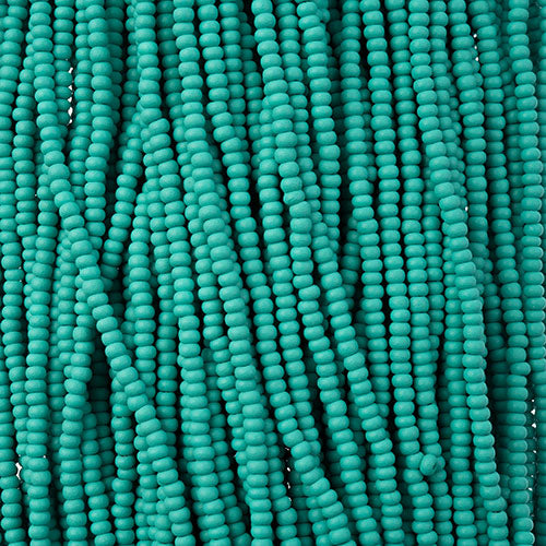 Czech Seed Beads 11/0 PermaLux Dyed Chalk Sea Green Matt Strung  #3178