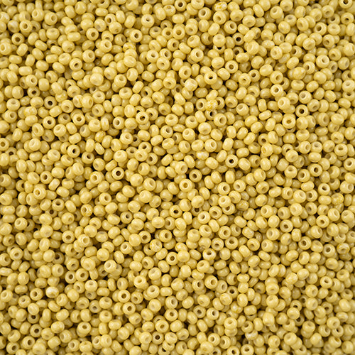 Czech Seed Bead 11/0  Mustard Chalk Dyed Solgel VIAL #3246