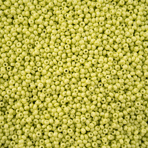 Czech Seed Bead 11/0 Light Green Chalk Dyed Solgel VIAL #3248
