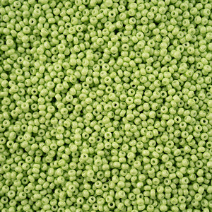 Czech Seed Bead 11/0 Green Chalk Dyed Solgel VIAL #3249