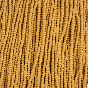 Czech Seed Beads 11/0 PermaLux Dyed Chalk Yellow-Brown Matt Strung #3164