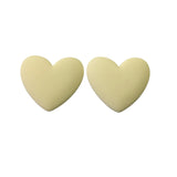 Heart  - Matte Cream Cab (1 pair) 37x35mm