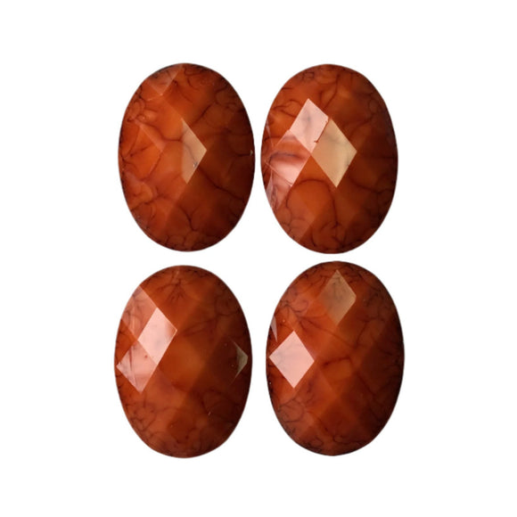 Oval - Burnt Red 25x18mm Cabs (2 pairs)