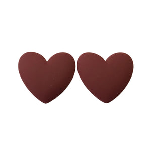 Heart  - Matte Burgundy Cab (1 pair) 37x35mm