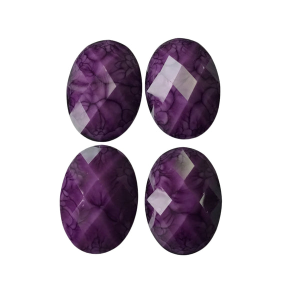 Oval - Purple 25x18mm Cabs (2 pairs)