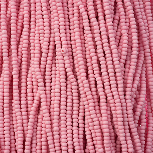 Czech Seed Beads 11/0 PermaLux Dyed Chalk Light Pink Matt Strung #3171