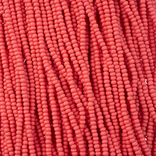 Czech Seed Beads 11/0 PermaLux Dyed Chalk Red Matt Strung #3169