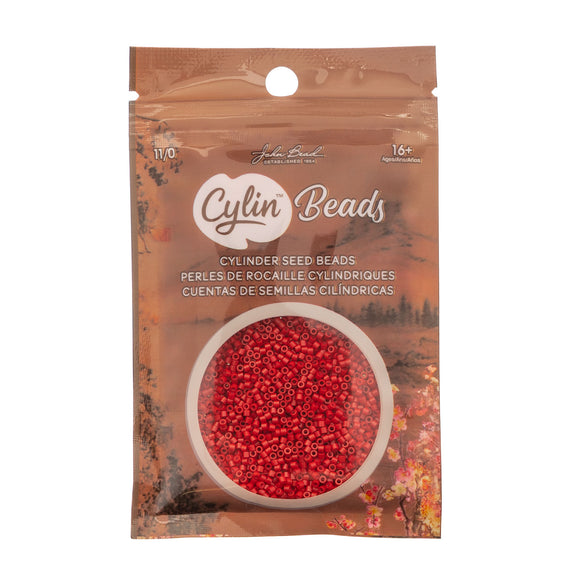 Cylin Bead- 11/0 Opaque Red 25g