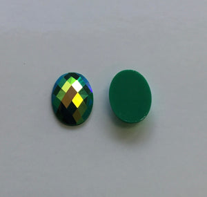Oval Gem Cabs 18x25mm (1 pair) Green AB