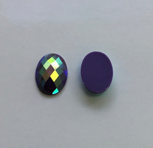 Oval Gem Cabs 18x25mm (1 pair) Purple AB