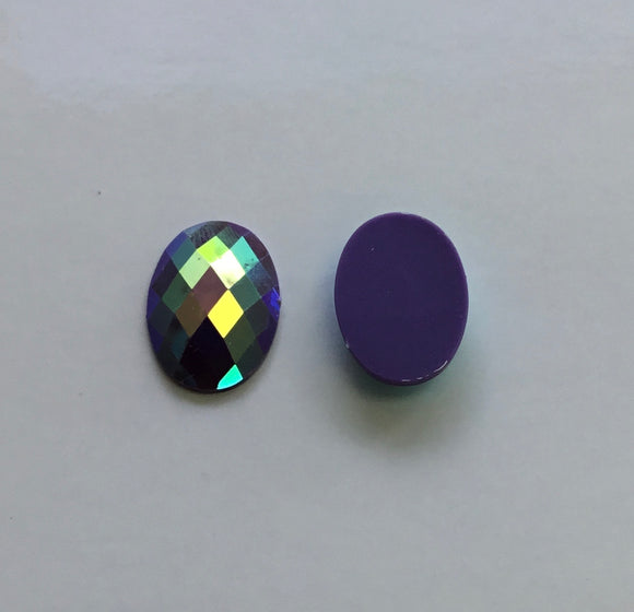 Oval Gem Cabs 18x25mm (1 pair) Purple AB
