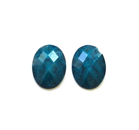 Oval - Indigo Blue 25x18mm Cabs (1 pair)