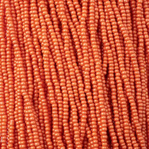 Czech Seed Beads 11/0 PermaLux Dyed Chalk Orange Strung #3143