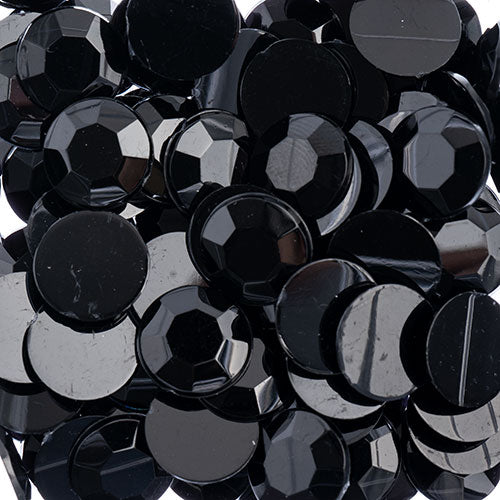 Rhinestone Cabs - Black (10 pairs) Round 12mm
