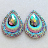 Teardrop - Peacock Cabs 38x29mm (1 pair) Purple AB