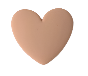 Heart - Matte Beige Cab (1 pair) 37x35mm