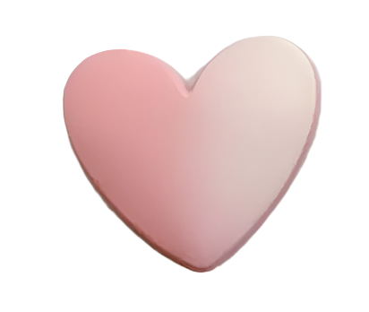 Heart - Matte Ombre Pink Cream Cab (1 pair) 37x35mm
