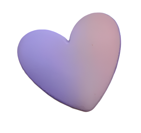 Heart - Matte Ombre Purple Pink Cab (1 pair) 37x35mm