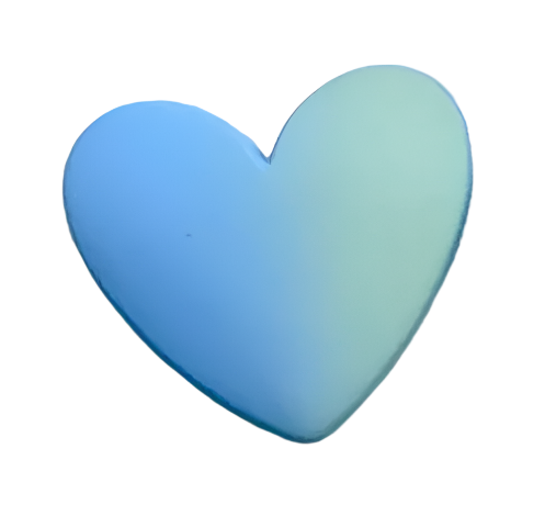 Heart - Matte Ombre Blue Cab (1 pair) 37x35mm